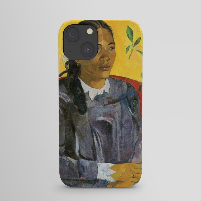 Tahitian Woman with a Flower by Paul Gauguin iPhone Case