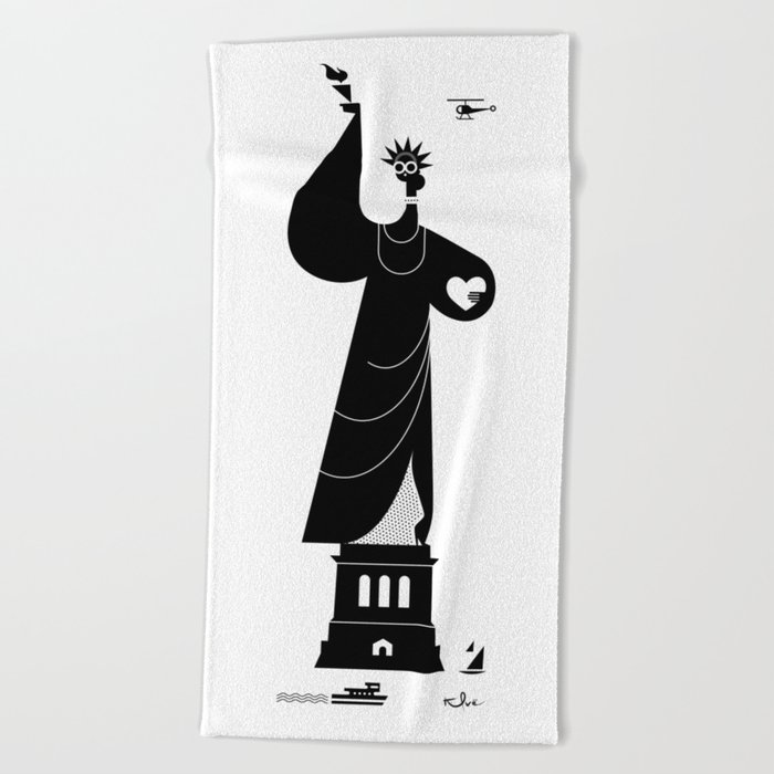 Lady Liberty Beach Towel