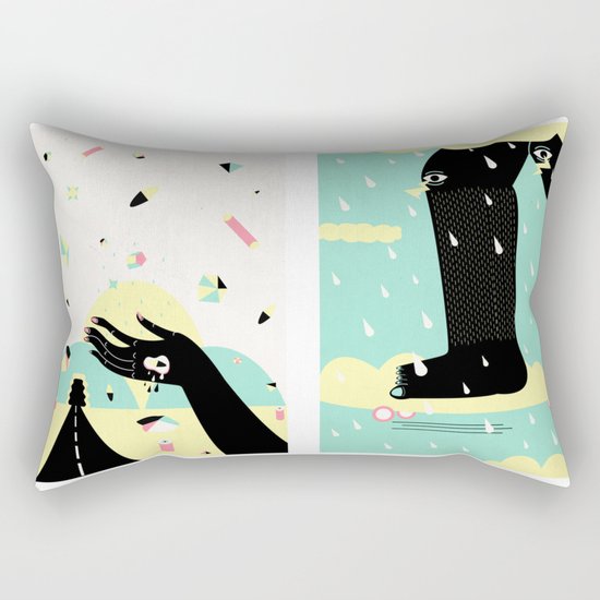 rainy Rectangular Pillow