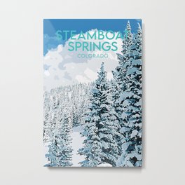 Steamboat Springs, Colorado Metal Print | Co, Graphicdesign, Trees, Colorado, Landscape, Mountains, Skicolorado, Travel, Ski, Winter 