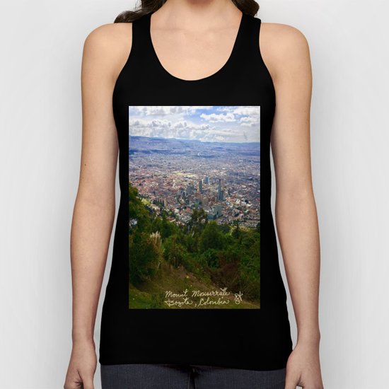 Mount Monserrate, with a 10,000 ft view of Bogota Colombia Unisex Tank Top