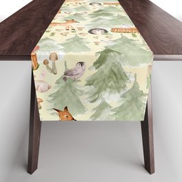 Woodland Life - Little Animals In Forest Table Runner