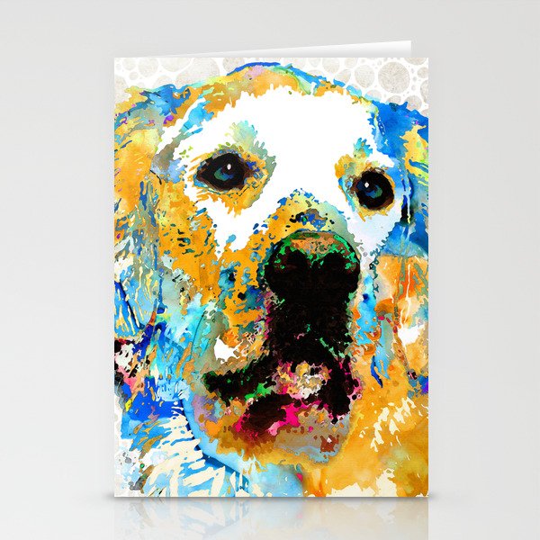 Pure Gold Golden Retriever Dog Art By Sharon Cummings Stationery Cards