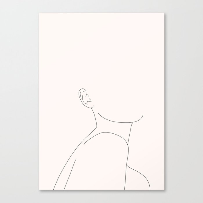 Minimalist Figure Line Drawing - Elle Canvas Print