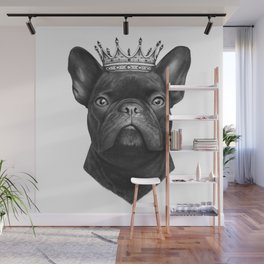 King french bulldog Wall Mural | Artstyles, Pug, Love, Bulldog, Dog, Frenchbulldog, Illustration, Black And White, Cool, Nature 