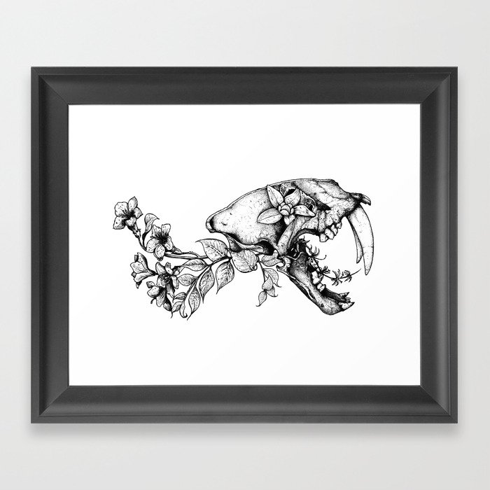 Prehistoric Bloom - The Cat Framed Art Print