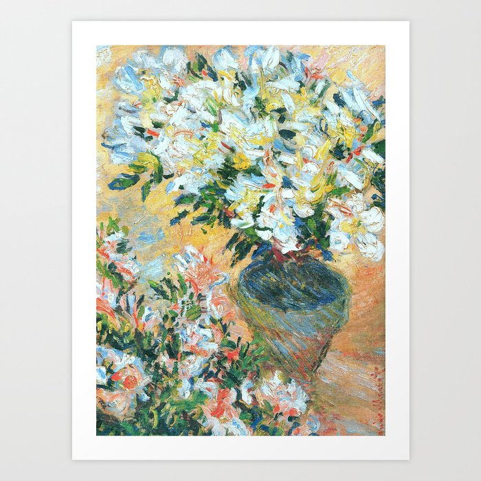 Claude Monet : White Azaleas in a Pot Art Print