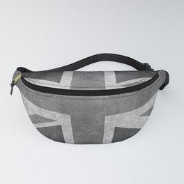 UK flag, Greyscale Retro Fanny Pack