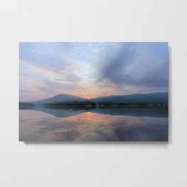 Hazy Purple Dawn in the Adirondacks: Lake George Metal Print | Clouds, Mountains, Photo, Pastel, Reflections, Dawn, Landscape, Nancyacarter, Lake George, Summer 