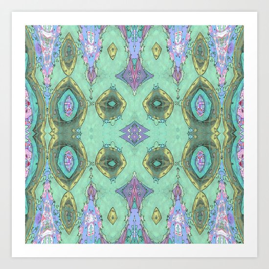 Fancy Teal Art Print