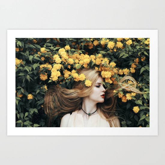 Floral girl Art Print
