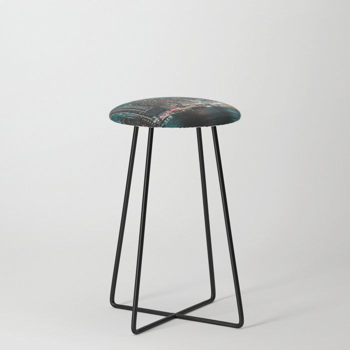 City During Night Counter Stool