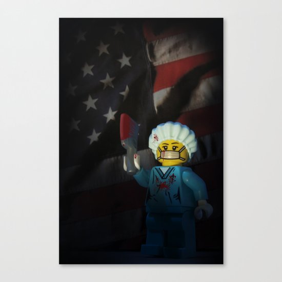 American Psycho in LEGO Canvas Print