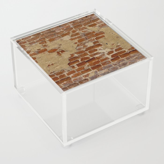 Worn out brick wall background with old plaster stains Acrylic Box