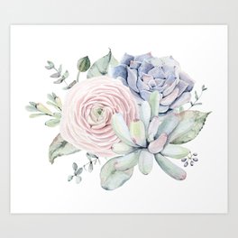 Succulent Blooms Art Print