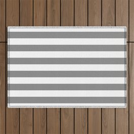 Stripes Texture (Gray & White) Outdoor Rug