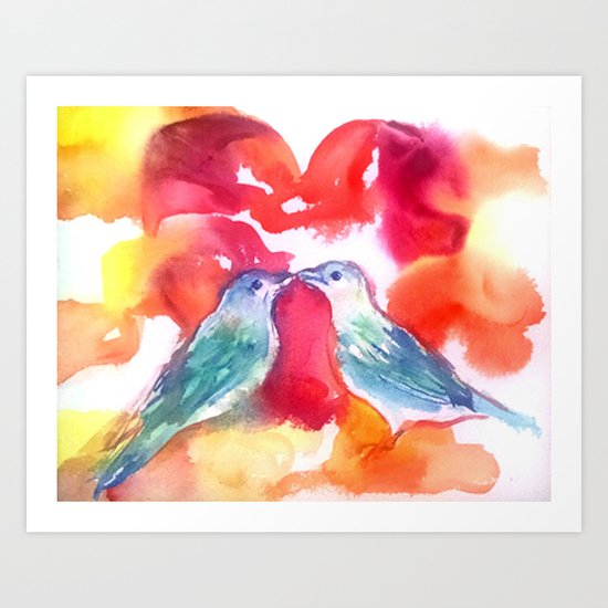 Lovebirds Art Print