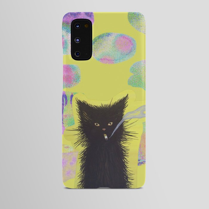 smoking cat Android Case
