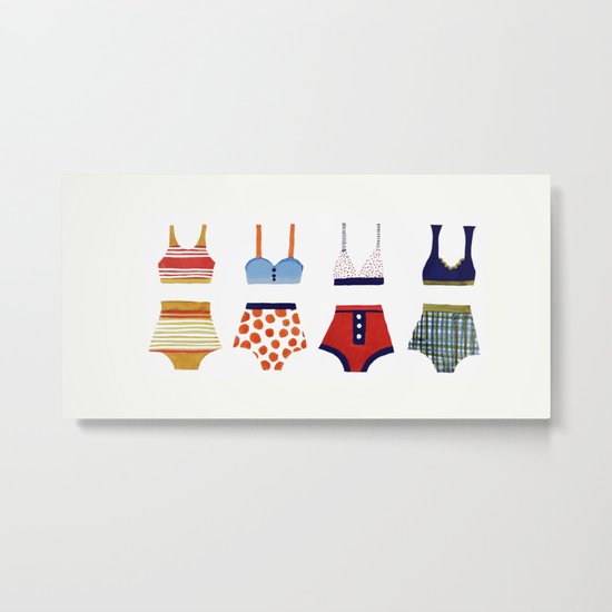 Les bikinis rétro Metal Print