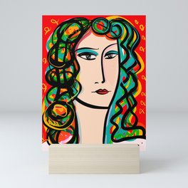 Portrait of a Woman in Red  Mini Art Print