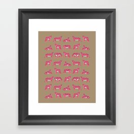 Year of the Tiger in Pop Pink and Tan Framed Art Print