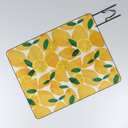 lemon mediterranean still life Picnic Blanket