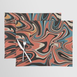 Marble retro 60s swirl liquid 5 Placemat