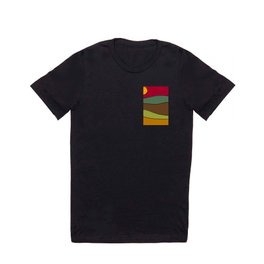 Sunny Hills T Shirt | Green, Digital, Painting, Sun, Wallart, Southwest, Homedecor, Gold, Graphicdesign, Red 