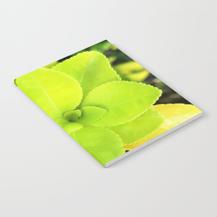 Macro Acid Lime Green Leaves Notebook