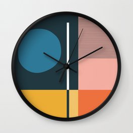 untitled 1 - blocks, lines & circle Wall Clock
