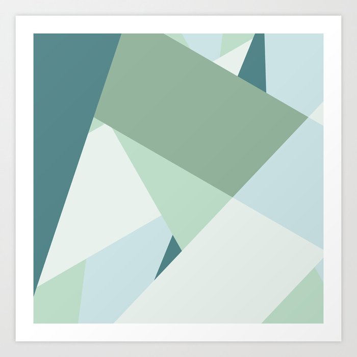 Modern Abstract Beach Color Block Geometric Stripes Blue Green