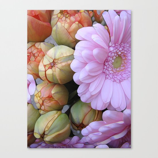Daisy Loves Tulips Canvas Print