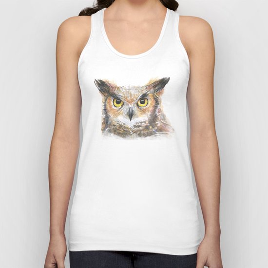 Owl Great Horned Bird Animals Unisex Tank Top
