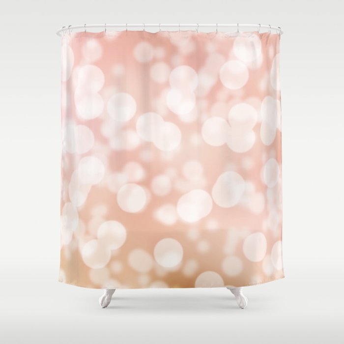 Pink & Gold Bokeh Shower Curtain