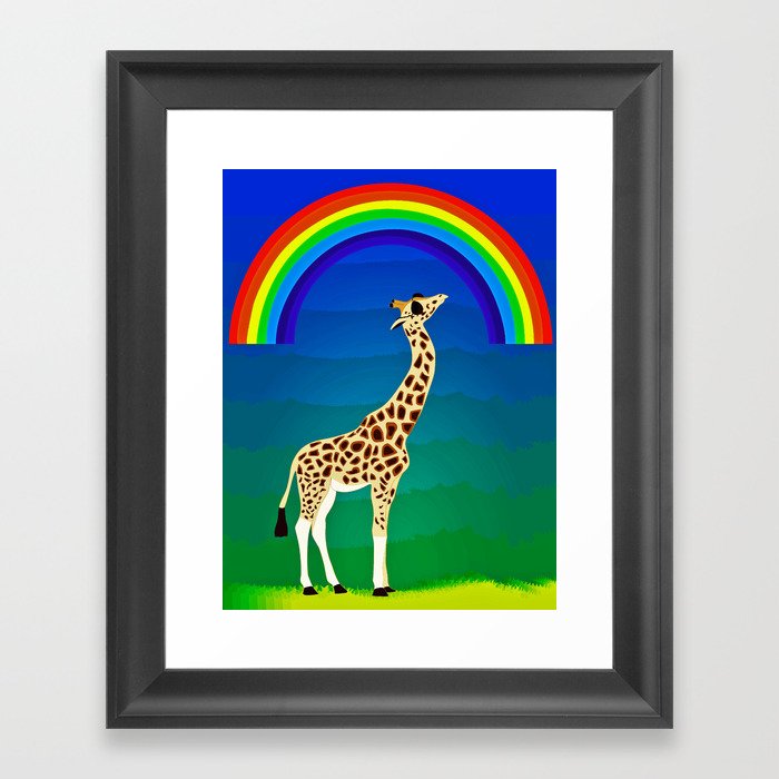 Giraffe with swag Framed Art Print