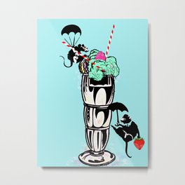 Icecream sundae pop art Metal Print | Retro, Humour, Icecream, Digital, Fun, Summer, Straws, Banksy, Popart, Graphicdesign 