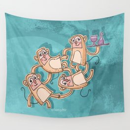 Funny Monkeys Wall Tapestry