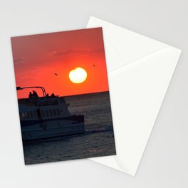 Sunset contemplation from a ship in the Mediterranean sea Stationery Card