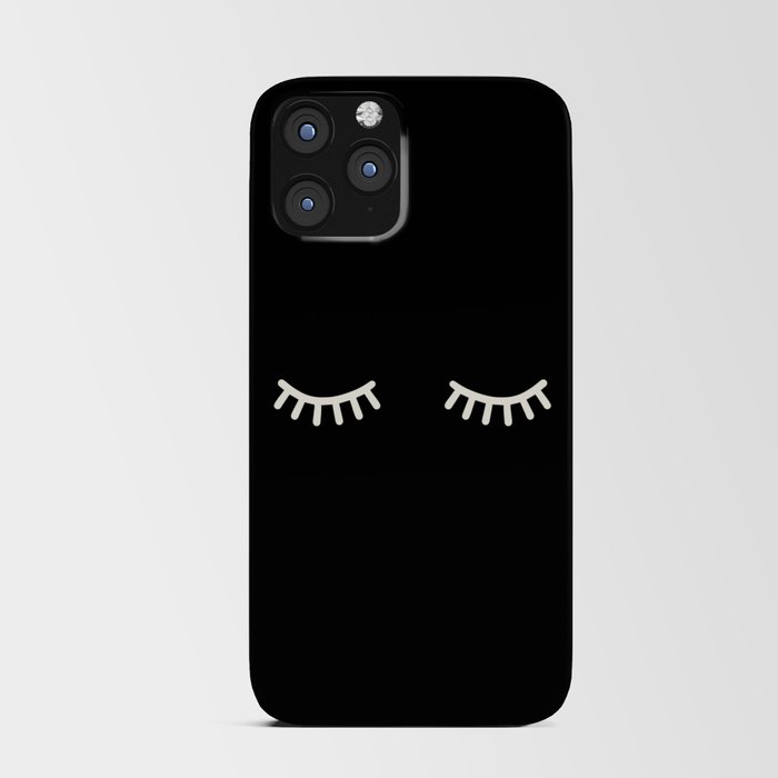 Eyelashes | Black & White Sleeping Eyes iPhone Card Case