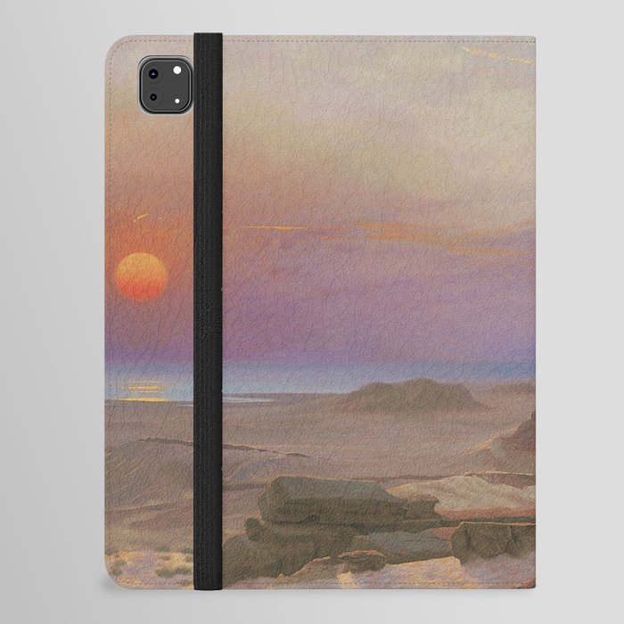 The Lion, The Serengeti, and the Sun, The Two Majesties African Plains landscape painting by Jean-Léon Gérôme iPad Folio Case