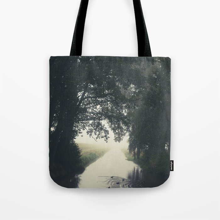 Ghost lake photo print | Photography with fog and ducks Tote Bag