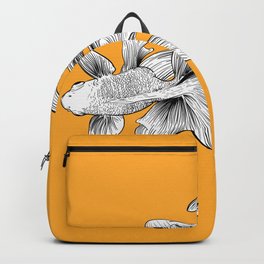 orange fish Backpack | Goldfish, Twofish, Asian, Nautical, Tattoo, Exotic, Sea, Ocean, Japanese, Swimming 