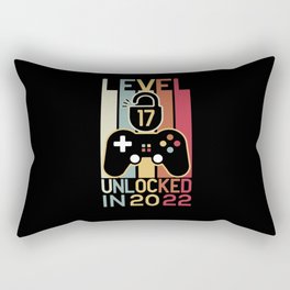 Level 17 unlocked in 2022 17th birthday gamer gift Rectangular Pillow