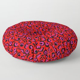 Modern Leopard Skin Animal Print Orange Purple Pattern Floor Pillow