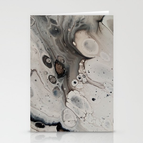 Black And White Abstract Painting Fluid Pour Silver Metallic