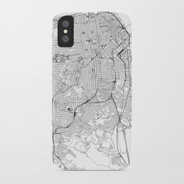 san francisco white map iphone case