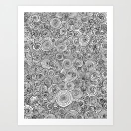 Freehand Concentric Ink Circles Art Print