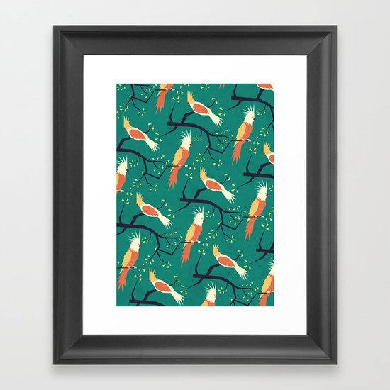 Jolly bird pattern Framed Art Print