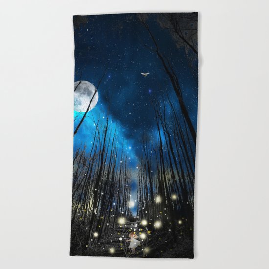 FIREFLIES NIGHT Beach Towel