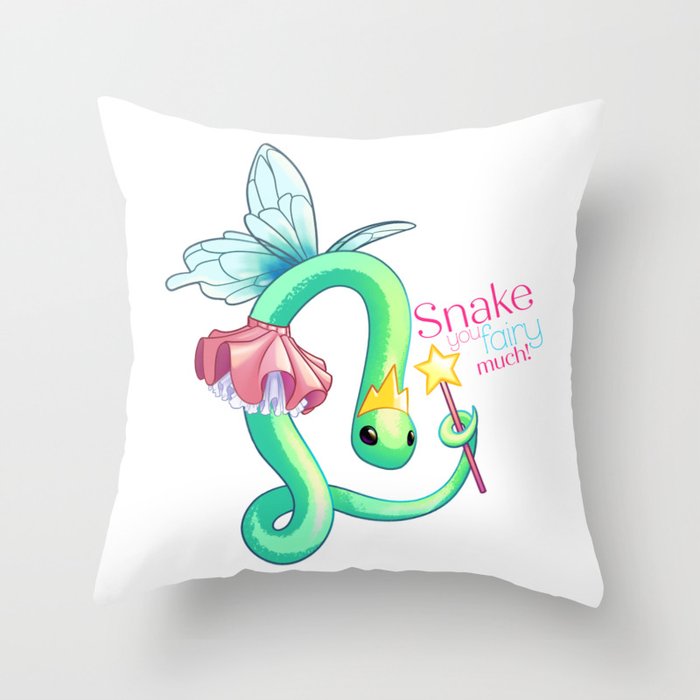 Snake You Fairy Much Throw Pillow